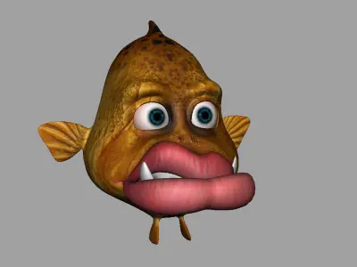 villon fish cartoon 3d rig model 3D model