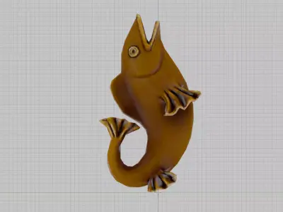 Porcelain Fish Gold Red - The Witcher 3 Blood and Wine Free low-poly 3D model