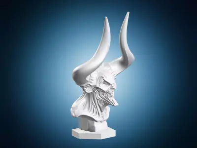 Horned Demon Bust 3D print model
