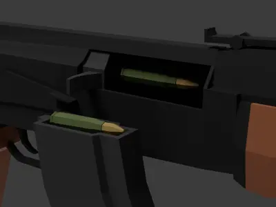 Ak-47 Lowpoly Low-poly 3D model