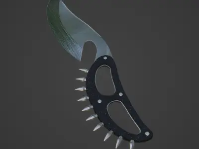 Knife Low-poly 3D model with spikes Free low-poly 3D model