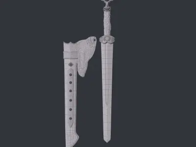 SubD Scythian Sword - 02 3D model
