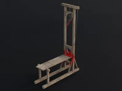 Medieval Props  Guillotine Game Ready Low Poly 3D Model Low-poly 3D model