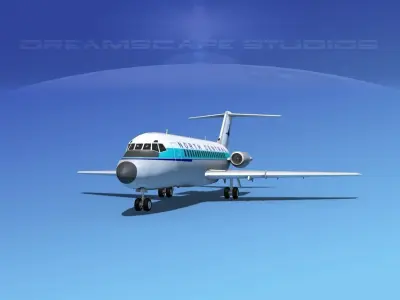 Douglas DC-9-15 North Central 3D model