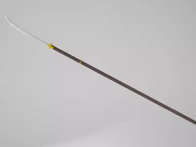 Naginata samurai sword Low-poly 3D model