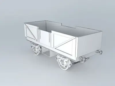 Eco Rail Track Wagon Dummy Old Steam Days Free 3D model