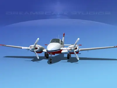 Beechcraft B55 Baron V22 3D model
