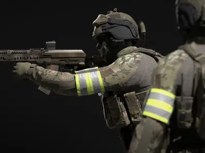 MILITARY Reflective Arm Band Low-poly 3D model