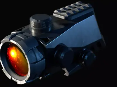 Red dot sight Low-poly 3D model