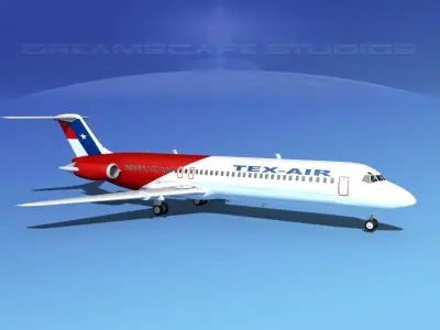 Douglas DC-9-40 Texair 3D model