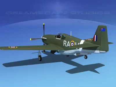 North American Mustang X RAAF V01 3D model