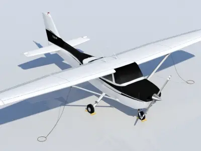 Cessna Skyhawk C172 Static Low Poly   Low-poly 3D model