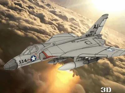 DOUGLAS F4D SKYRAY- 3D printed scale model - STL files 3D print model