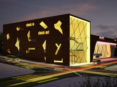 Multipurpose Retail Building 3D Model 3D model