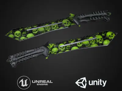 M48 Bowie Knife Low-poly 3D model