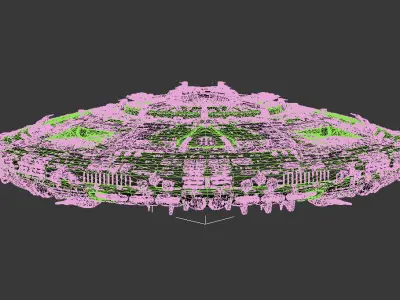 UFO Model spaceship flying in sky 3D model