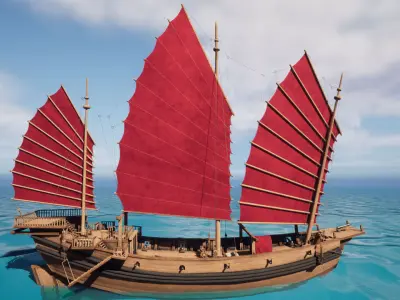 Junk Ship Low-poly 3D model