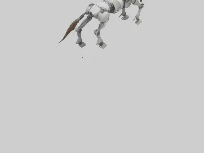 Robot version of a centaur model Low-poly 3D model