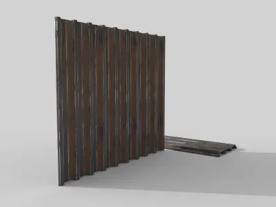 Corrugated galvanized sheets 5 Low-poly 3D model