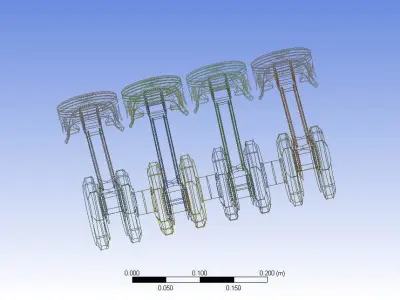 Piston and connecting rod 3d CAD model in engineering 3D model