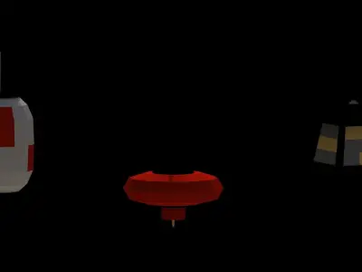 Low Poly Japanese Lanterns Low-poly 3D model