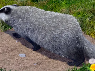 Walking Badger 3D model