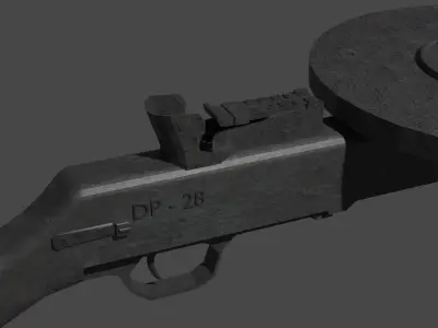 DP - 28 machine gun Low-poly 3D model