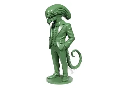 Alien in a suit 3D print model