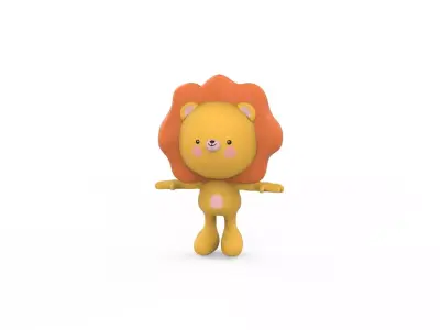 Character009 Lion Animal Low-poly 3D model