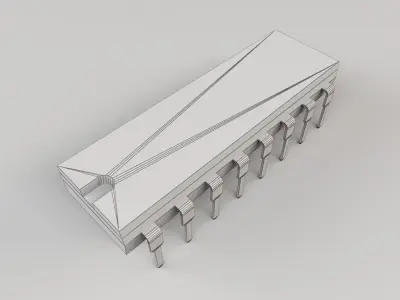 chip DIL16 Low-poly 3D model