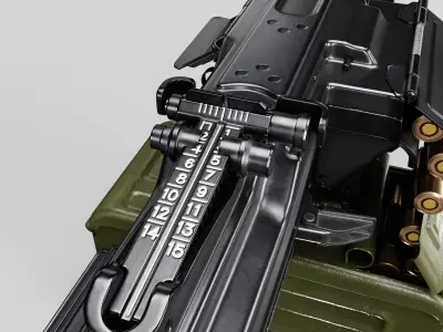 Game-Ready PKP machine guns Low-poly 3D model