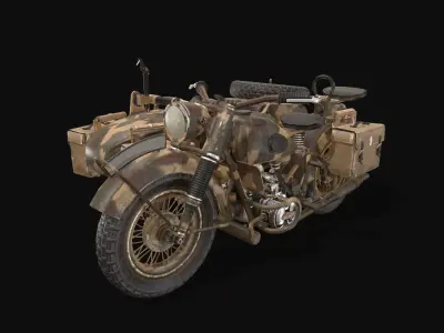 Motorcycles R75 Low-poly 3D model