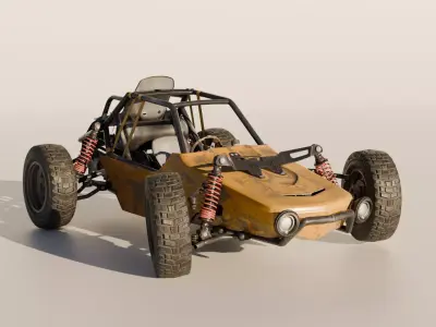 Realistic PUBG Buggy 3D Model - High-Quality Game Asset 3D model