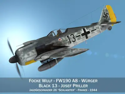 Focke Wulf - FW190 A8 - Black 13 3D model