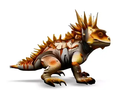 3D Spiky Desert Lizard Game Asset Low-poly 3D model