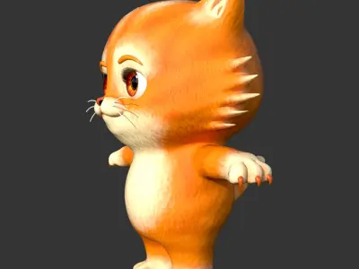 Cute Cat Low-poly 3D model