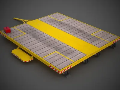 Helicopter Dolly-Trailer-Handler Low-poly 3D model