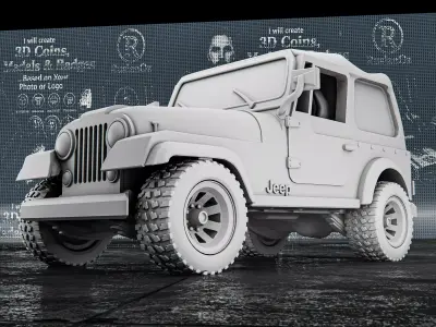 Jeep CJ7 RoZ 3D print model