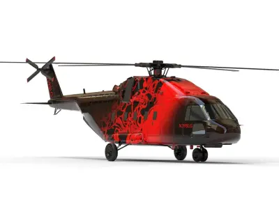 Civil helicopter Low-poly Low-poly 3D model