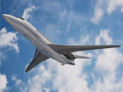 Lowpoly Dassault Falcon 8x luxury jet Low-poly 3D model