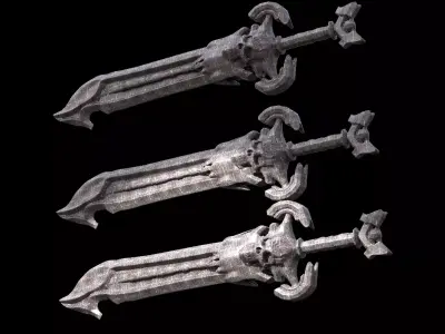 Grim Reaper Sword Ornate 2 3D model