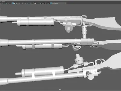 Low Poly Antique Gun Stylized Vintage Firearm 3D Model Low-poly 3D model