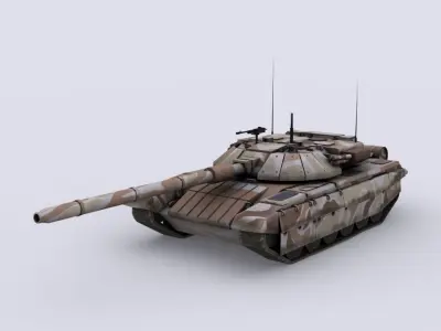 Panzer military tank Low-poly 3D model