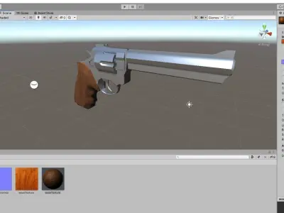 Chrome Revolver 44 - Wood Magnum Gun - Arma Low-poly 3D model