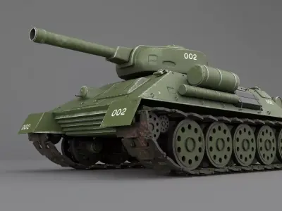 Tank T-34 3d model Soviet medium tank  world war weapon 3D model