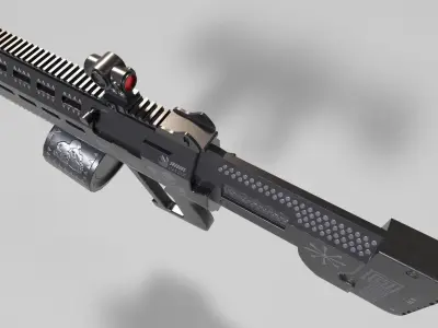 Shot Gun from Hell - Black Color Low-poly 3D model