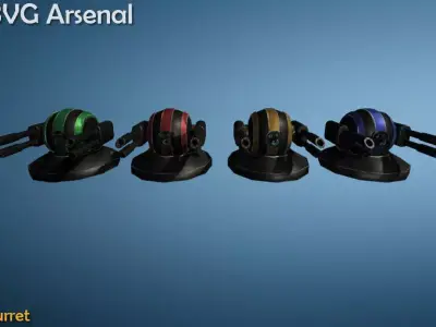 Turrets - HQ 3D model