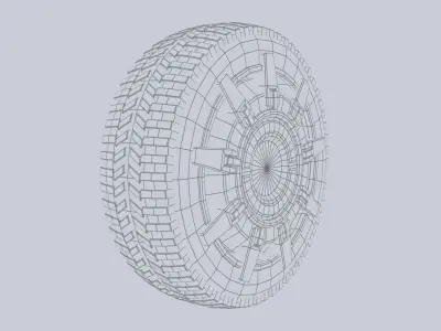 Scifi wheel Low-poly 3D model