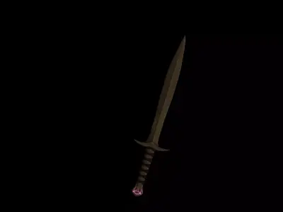 Medival Fantasy sword Game ready Low-poly 3D model