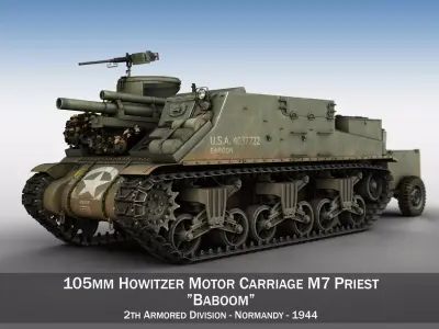 M7 Priest - Baboom 3D model